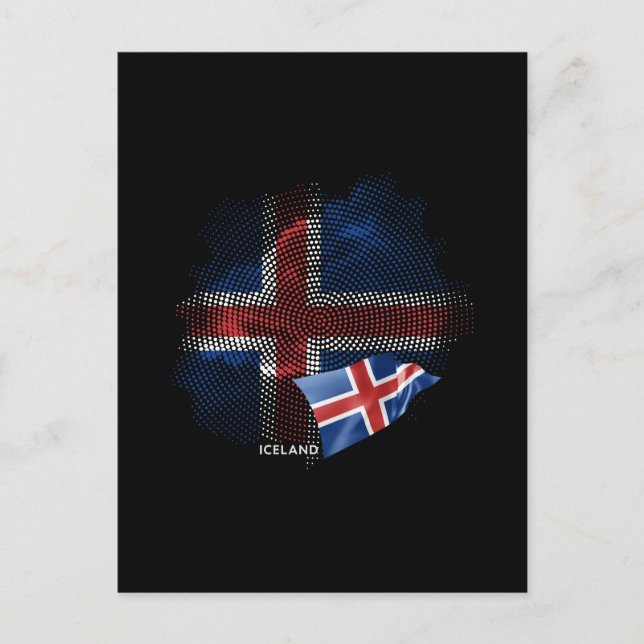 Postal bandera de Islandia (Anverso)