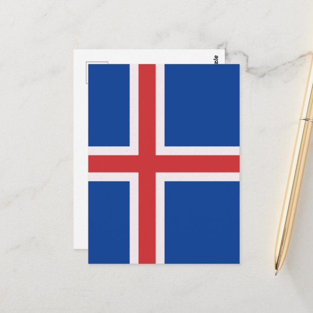 Postal Bandera de Islandia (Anverso/Reverso In Situ)