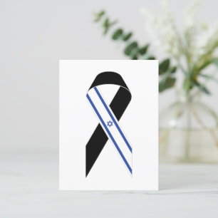 Postal Bandera de Israel cinta negra Janucá