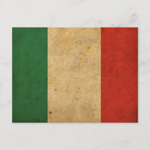 Postal Bandera de Italia del vintage