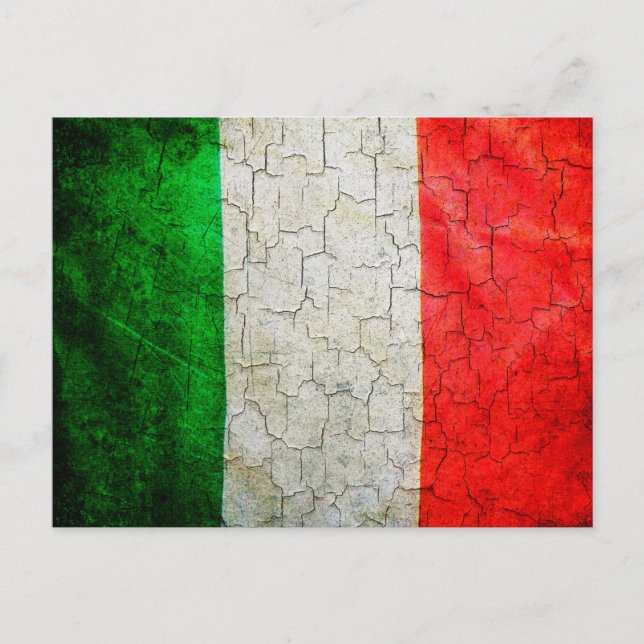 Postal Bandera de Italia quebrada (Anverso)