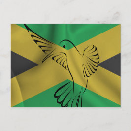 Postal Bandera de Jamaica con colibrí