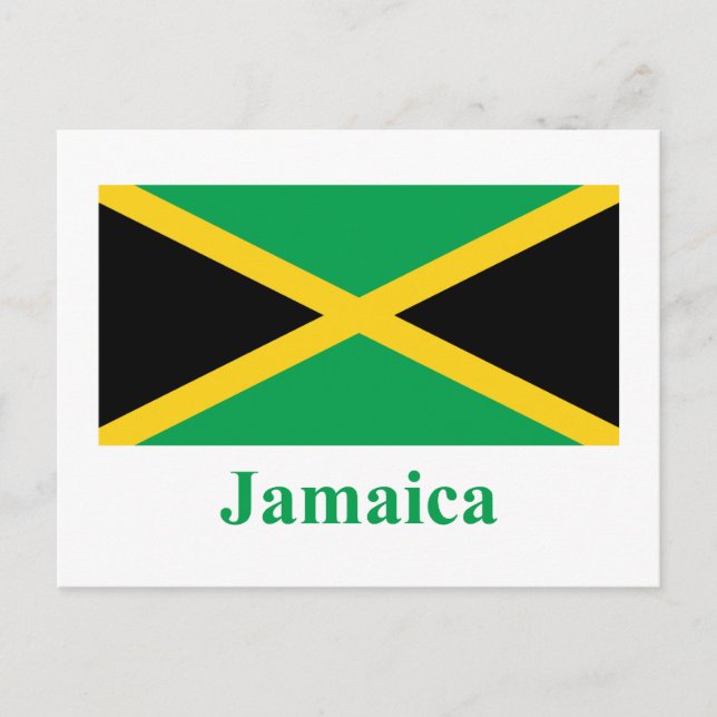 Postal Bandera de Jamaica con nombre (Anverso)