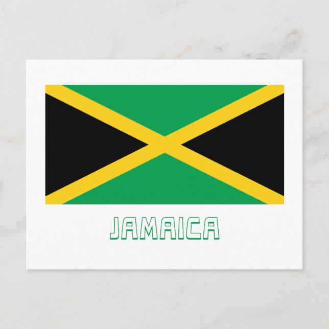 Postal Bandera de Jamaica con nombre (Anverso)