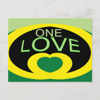 Postal Bandera de Jamaica: diseño de corazón de amor