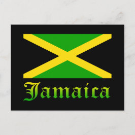 Postal Bandera de Jamaica, negra, verde y amarilla