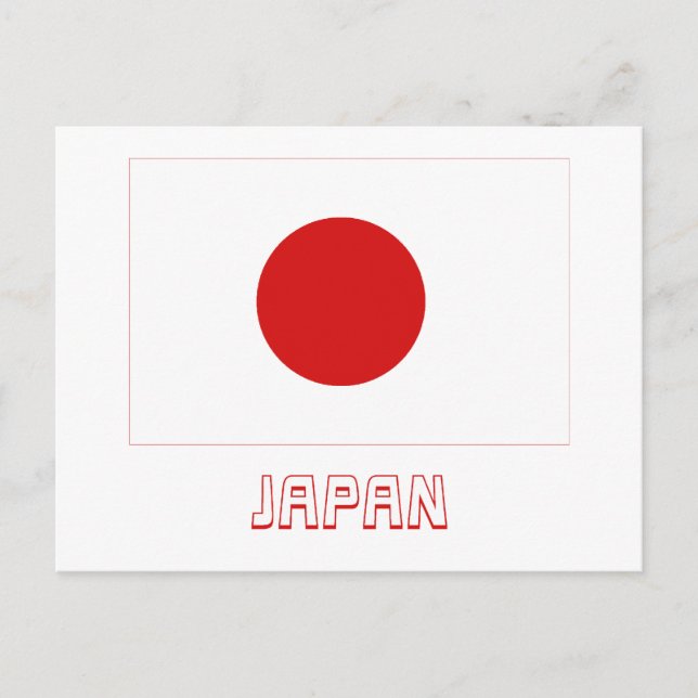 Postal Bandera de Japón con nombre (Anverso)