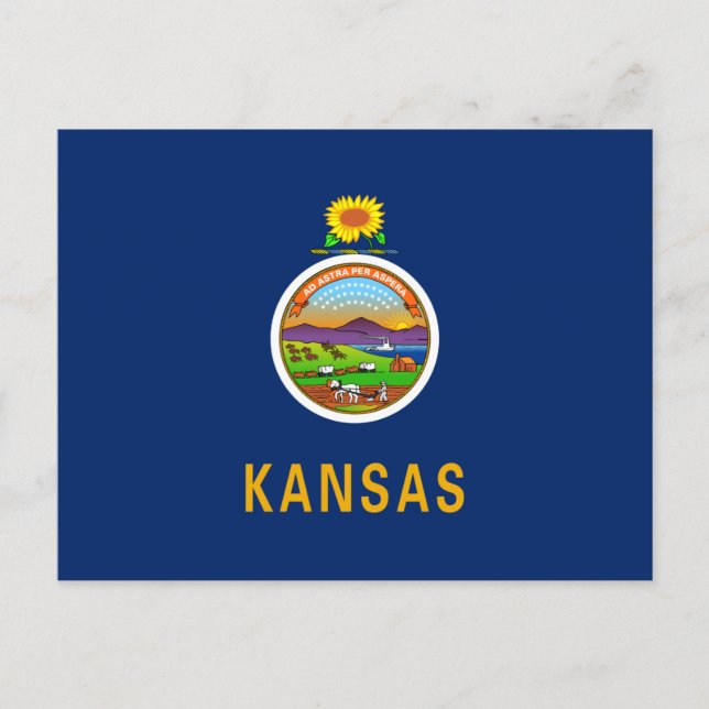 Postal Bandera de Kansas (Anverso)