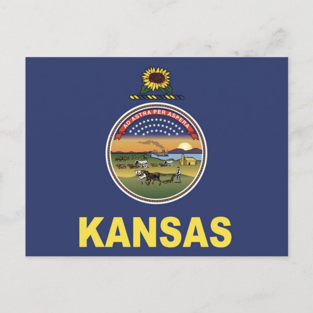 Postal Bandera de Kansas, Estados Unidos (Anverso)
