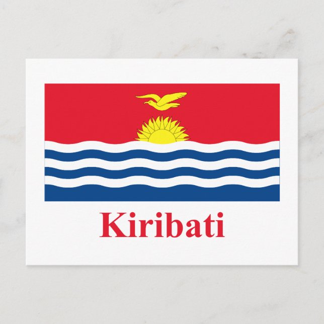 Postal Bandera de Kiribati con nombre (Anverso)