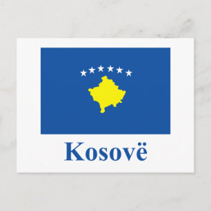 Postal Bandera de Kosovo con nombre en albanés