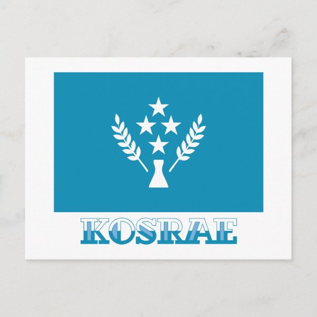 Postal Bandera de Kosrae, con nombre (Anverso)