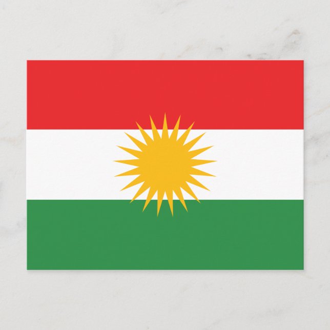 Postal Bandera de Kurdistán (Anverso)
