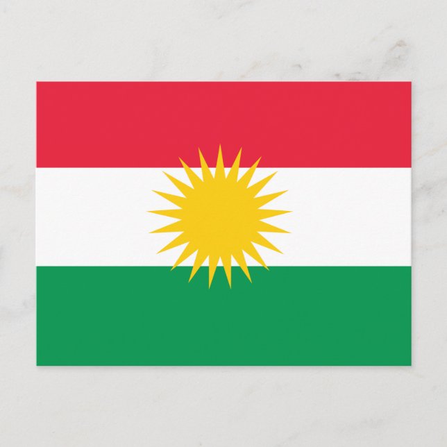 Postal Bandera de Kurdistán (Anverso)