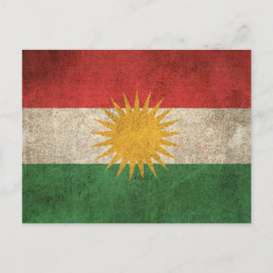 Postal Bandera de Kurdistán en mal estado