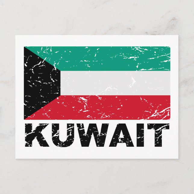 Postal Bandera de Kuwait Vintage (Anverso)