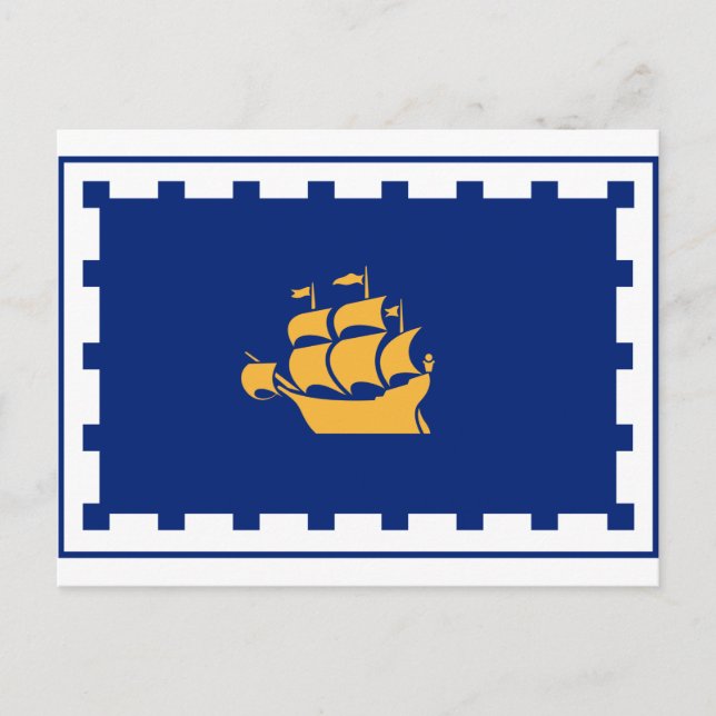 Postal Bandera de la bandera de Quebec (Anverso)