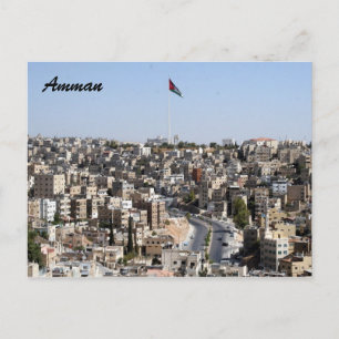 Postal bandera de la ciudad de amman