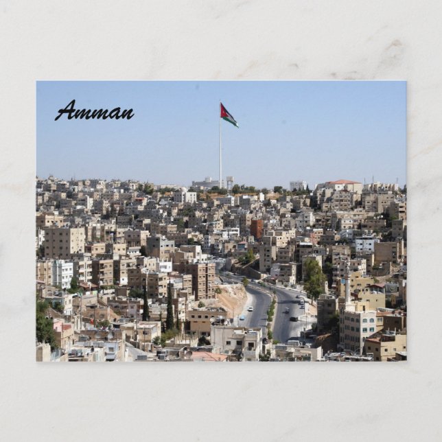 Postal bandera de la ciudad de amman (Anverso)