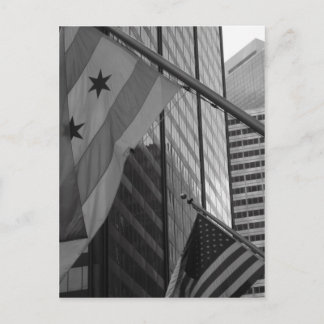 Postal Bandera de la ciudad de Estados Unidos y Chicago