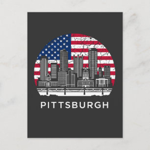 Postal Bandera de la ciudad de Pittsburgh Pennsylvania