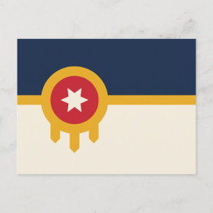 Postal Bandera de la ciudad de Tulsa, estado de Oklahoma