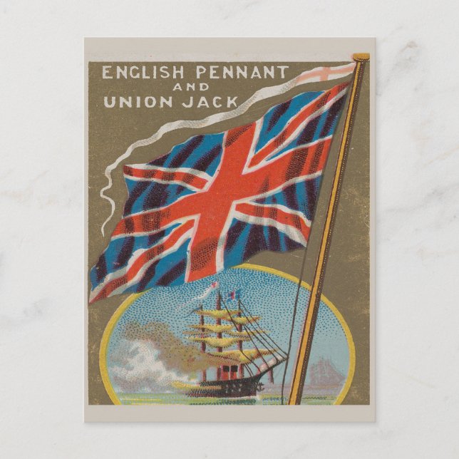 Postal Bandera de la cosecha Inglés Pennant Union Jack (Anverso)