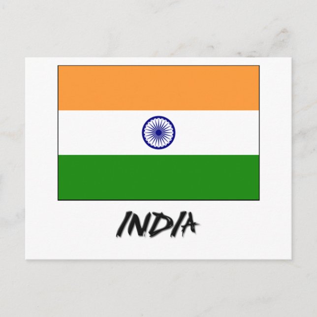 Postal Bandera de la India (Anverso)