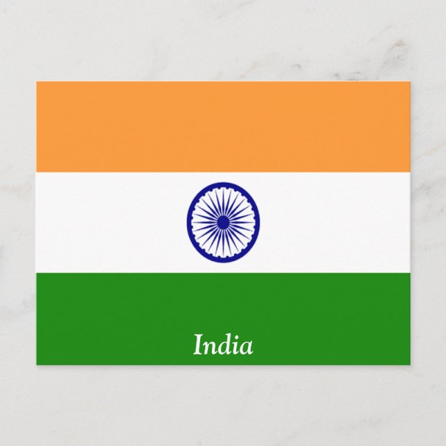 Postal Bandera de la India (Anverso)