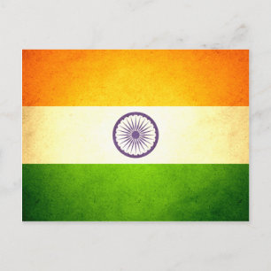 Postal Bandera de la India besada por el sol