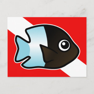 Postal Bandera de la inmersión de Damselfish Personalizad