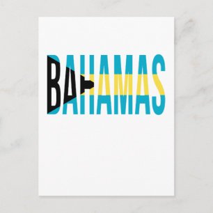 Postal Bandera de la isla de vacaciones de Bahamas