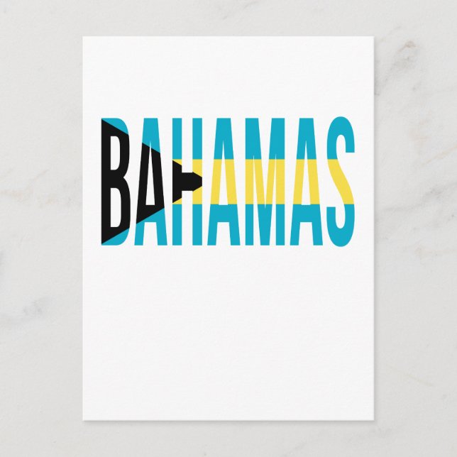Postal Bandera de la isla de vacaciones de Bahamas (Anverso)