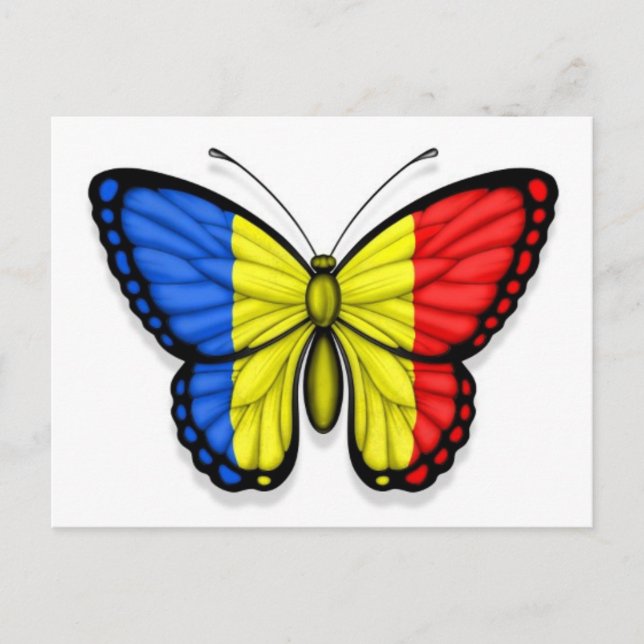 Postal Bandera de la mariposa rumana (Anverso)