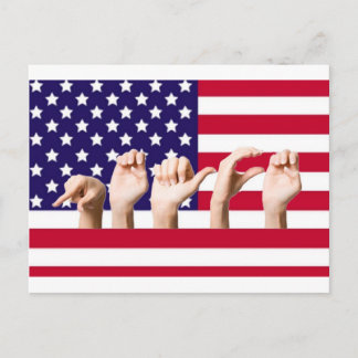 Postal Bandera de la paz en ASL