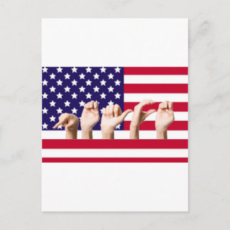 Postal Bandera de la paz en ASL