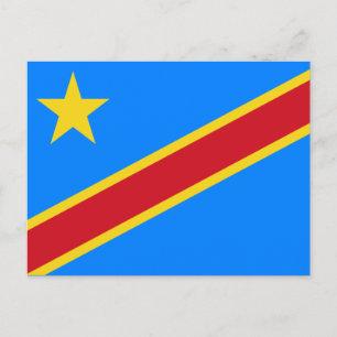 Postal Bandera de la RDC (República Democrática del Congo