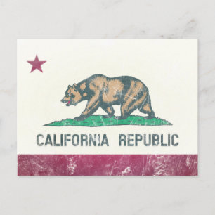 Postal Bandera de la república de California
