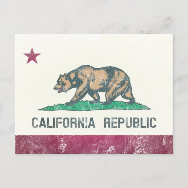 Postal Bandera de la república de California (Anverso)