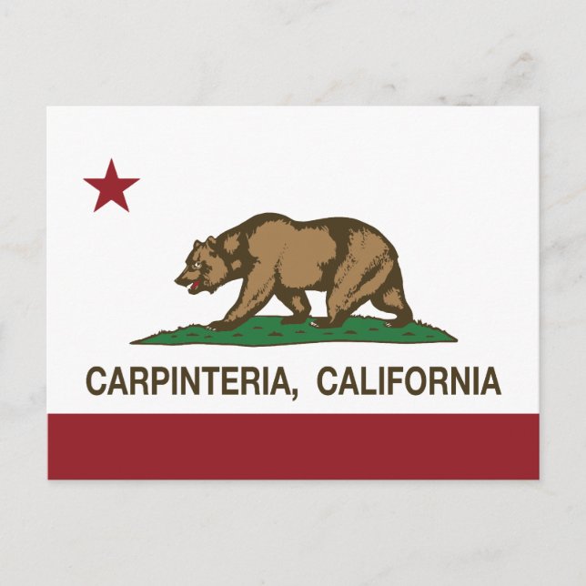 Postal Bandera de la República de California Carpinteria (Anverso)