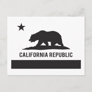Postal Bandera de la República de California - Negro
