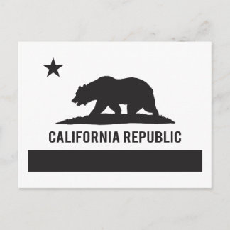 Postal Bandera de la República de California - Negro
