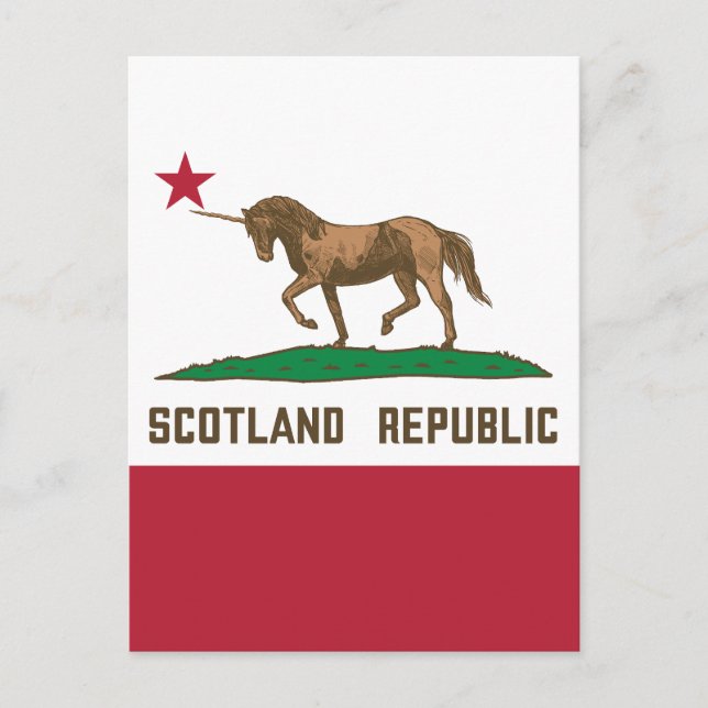 Postal Bandera de la República de Escocia en California U (Anverso)