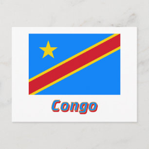 Postal Bandera de la República Democrática del Congo con