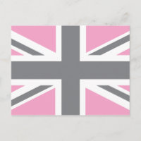 Bandera de la Unión Gris Rosa Jack British (UK)