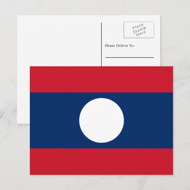 Postal Bandera de Laos, Bandera de Laos (Anverso / Reverso)