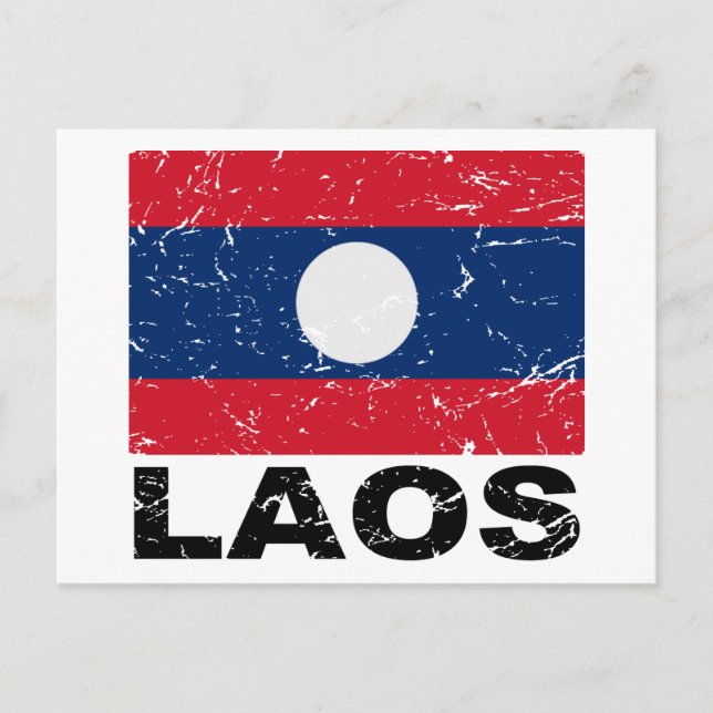 Postal Bandera de Laos Vintage (Anverso)