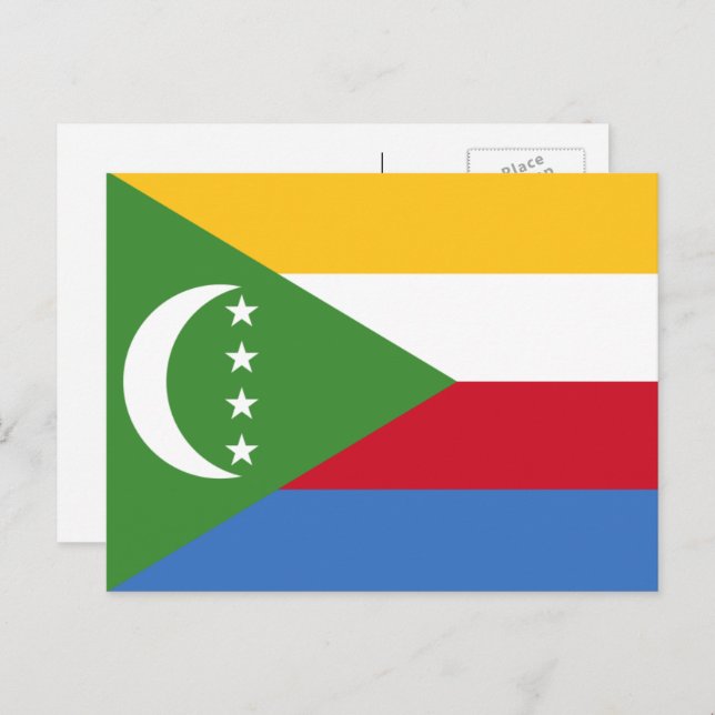 Postal Bandera de las Comoras, Bandera de las Comoras (Anverso / Reverso)