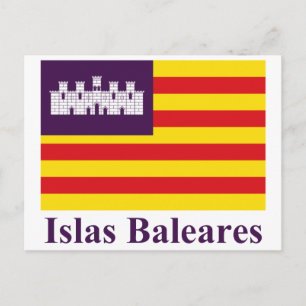 Postal Bandera de las Islas Baleares con nombre