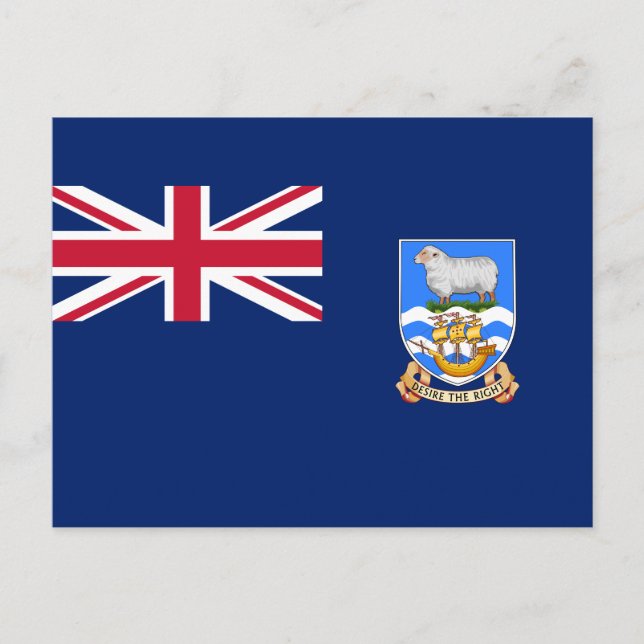 Postal Bandera de las Islas Falkland (Territorio Británic (Anverso)
